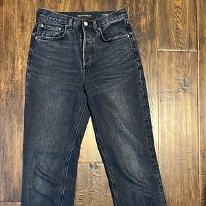Denim Forum "The Joni" High Rise Loose Dark Denim Jeans sz 25 32L